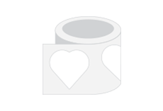 PDF 3" x 3" Heart  Roll Stickers Print Layout Templates